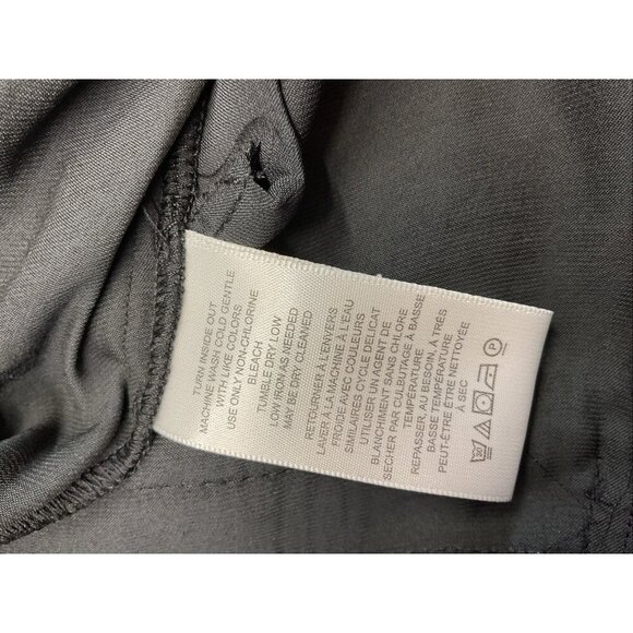 Free People Black Satin long sleeve Jumpsuit Size LG button down - Picture 14 of 16